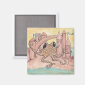 Octopus & Sandcastle Magnet (Vorderseite/Rückseite)