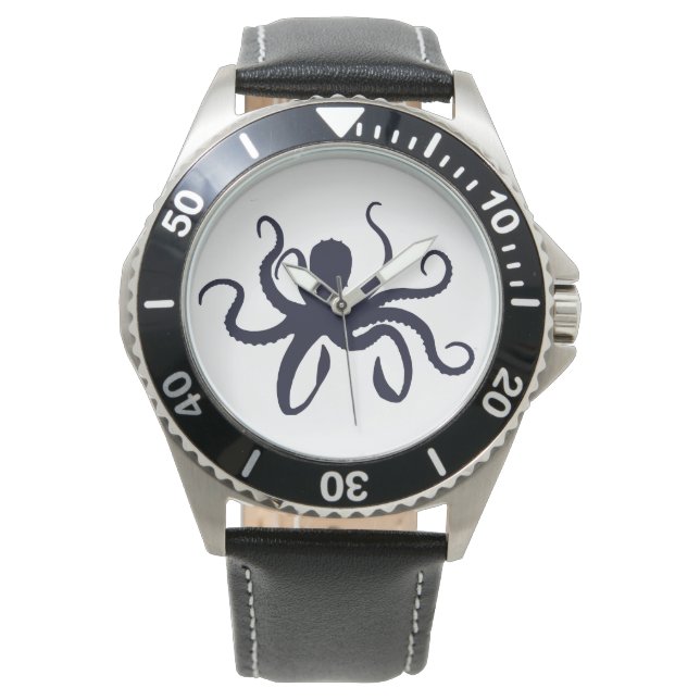 OCTOPUS. SCHWARZES OCTOPUS. ARMBANDUHR (Vorderseite)