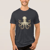 Octopus scientific diagram unique artwork retro  Tri-Blend shirt (Vorderseite)