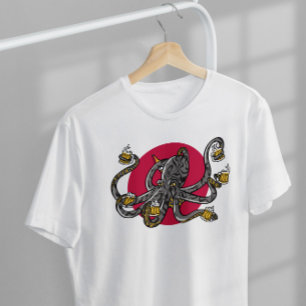 Octopus Sea Animal Drink Bier T-Shirt