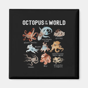 Octopus Sea Animals of the World Octopus Lover Magnet