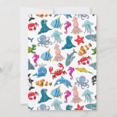 Octopus Sea Animes Aquarell Geburtstagseinladung Einladung (Rückseite)