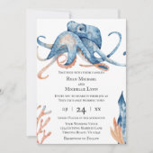 Octopus Sea Life auf der Hochzeit von White Beach Einladung (Vorderseite)