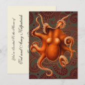 Octopus Sea Monster Kreatur Cephalapod Vintag Einladung (Vorne/Hinten)