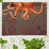 Octopus Sea Monster Kreatur Cephalapod Vintag Handtuch (Gefaltet)