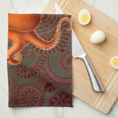 Octopus Sea Monster Kreatur Cephalapod Vintag Handtuch (Viertel Falte)