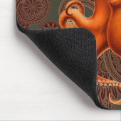 Octopus Sea Monster Kreatur Cephalapod Vintag Mousepad (Ecke)