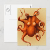 Octopus Sea Monster Kreatur Cephalapod Vintag Postkarte (Vorne/Hinten)
