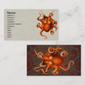 Octopus Sea Monster Kreatur Cephalapod Vintag Visitenkarte (Vorne/Hinten)