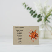 Octopus Sea Monster Kreatur Cephalapod Vintag Visitenkarte (Stehend Vorderseite)