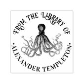 Octopus Sea Round"From the Library" Buchname Permastempel (Design)