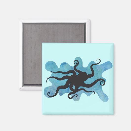 Octopus-Silhouette Magnet (Vorderseite/Rückseite)