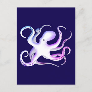 Octopus-Silhouette Postkarte