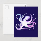 Octopus-Silhouette Postkarte (Vorne/Hinten)