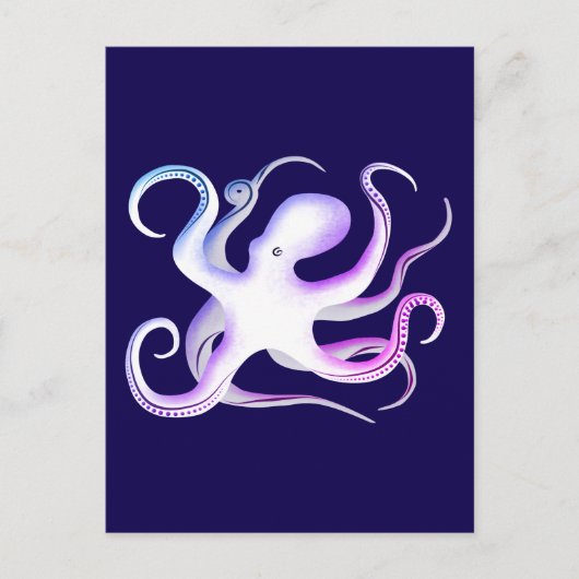 Octopus-Silhouette Postkarte (Vorderseite)