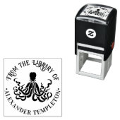 Octopus Silhouette Sea Round Library #3 Buchname Permastempel (Beispiel)