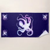 Octopus-Silhouette Strandtuch (Vorderseite)