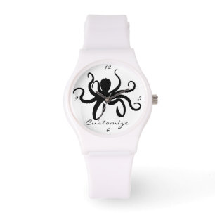 Octopus Silhouette Thunder_Cove Classic Armbanduhr