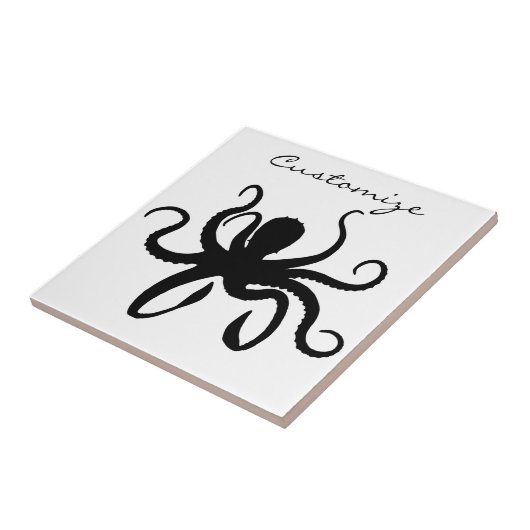 Octopus Silhouette Thunder_Cove Fliese (Seite)