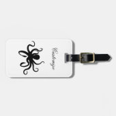 Octopus Silhouette Thunder_Cove Gepäckanhänger (Vorderseite horizontal)