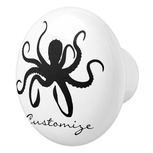 Octopus Silhouette Thunder_Cove Keramikknauf (Rechts)