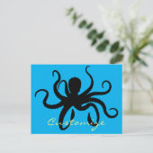 Octopus Silhouette Thunder_Cove Postkarte (Stehend Vorderseite)