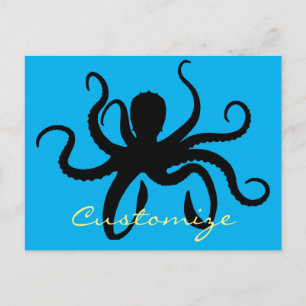 Octopus Silhouette Thunder_Cove Postkarte