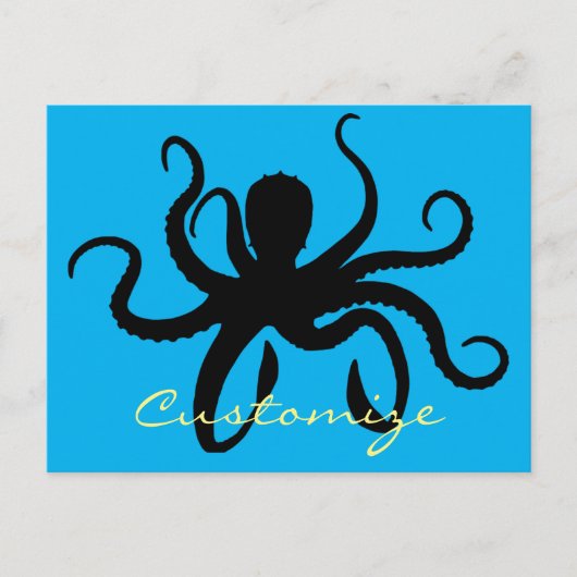 Octopus Silhouette Thunder_Cove Postkarte (Vorderseite)
