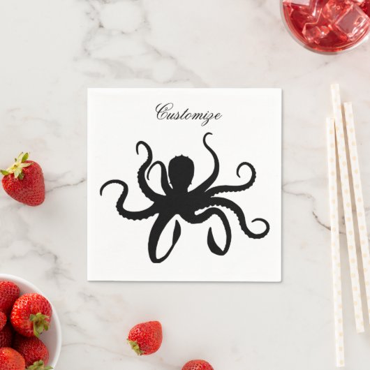 Octopus Silhouette Thunder_Cove Serviette (Beispiel)