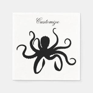 Octopus Silhouette Thunder_Cove Serviette