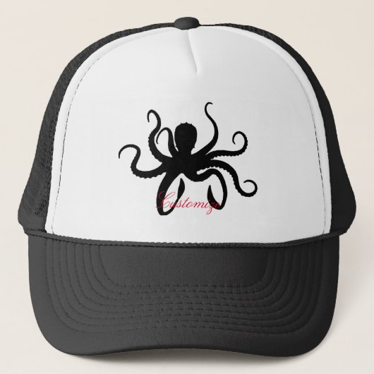 Octopus Silhouette Thunder_Cove Truckerkappe (Vorderseite)