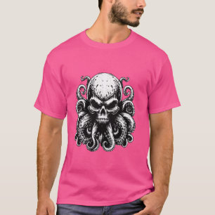 Octopus Skull Monster Kraken Cthulhu Skull für Män T-Shirt