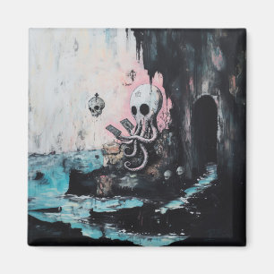 Octopus Skull Tarot Oracle Cards Hexy AI Art Magnet