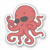 Octopus-Sonnenbrille Aufkleber (Vorderseite)