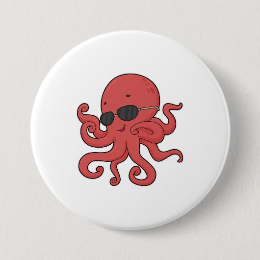 Octopus-Sonnenbrille Button (Vorderseite)