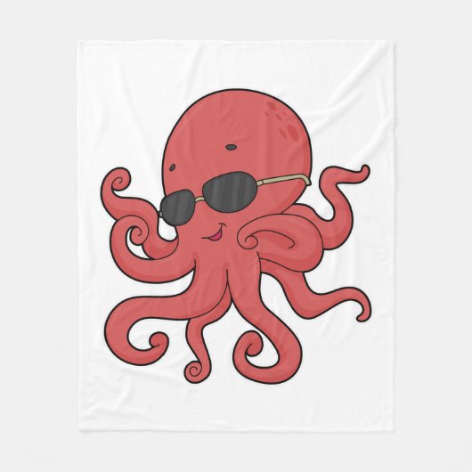 Octopus-Sonnenbrille Fleecedecke (Vorderseite)