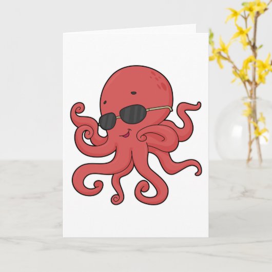 Octopus-Sonnenbrille Karte (Gelbe Blume)