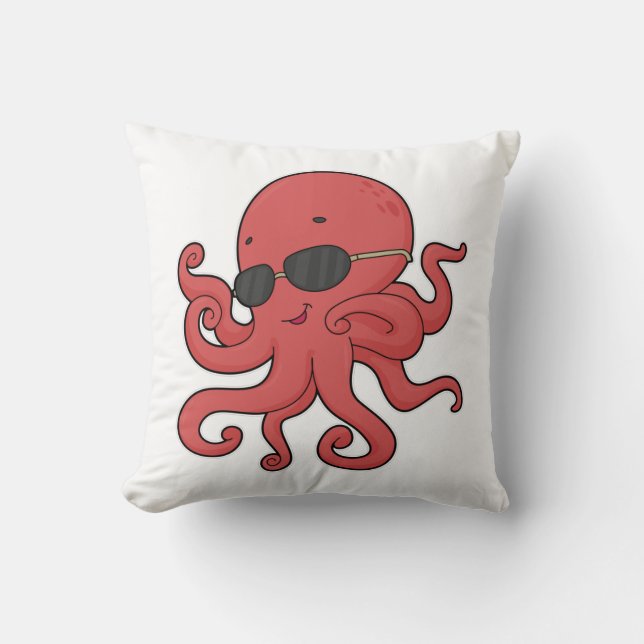 Octopus-Sonnenbrille Kissen (Vorderseite)