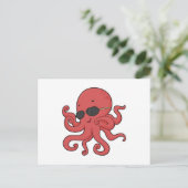 Octopus-Sonnenbrille Postkarte (Stehend Vorderseite)