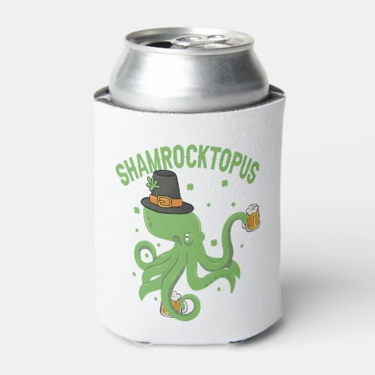 Octopus St Patricks Day Shamrocktopus Leprechaun Dosenkühler (Kanne Vorderseite)