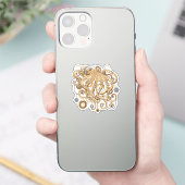 Octopus Steampunk Surreal Retro Style Machine Aufkleber (Telefon)