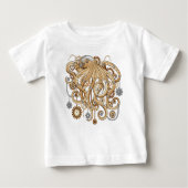 Octopus Steampunk Surreal Retro Style Machine Baby T-shirt (Vorderseite)