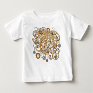 Octopus Steampunk Surreal Retro Style Machine Baby T-shirt