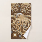 Octopus Steampunk Surreal Retro Style Machine Badhandtuch Set (Handtuch)
