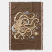 Octopus Steampunk Surreal Retro Style Machine Decke (Vorderseite Vertikal)