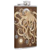 Octopus Steampunk Surreal Retro Style Machine Flachmann (Rechts)