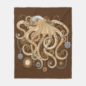 Octopus Steampunk Surreal Retro Style Machine Fleecedecke (Vorderseite)