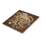 Octopus Steampunk Surreal Retro Style Machine Fliese (Seite)