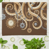 Octopus Steampunk Surreal Retro Style Machine Geschirrtuch (Gefaltet)