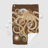 Octopus Steampunk Surreal Retro Style Machine Golfhandtuch (Insitu)